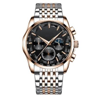 China Male Multifunctional Quartz Movement Water Resistance 316L Date OEM Luxury Business Automatic Private Label Analog Solid Steel Watches for sale