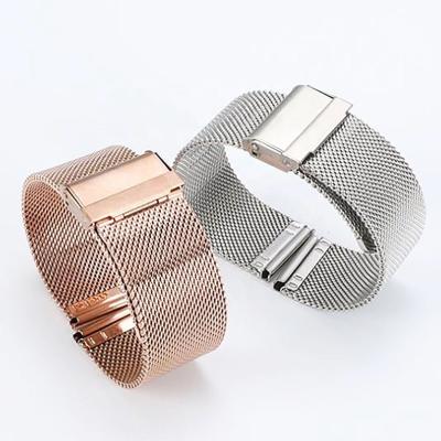 China Watch Parts Customized Stainless Steel 16mm Flat Head Topped Strap Strap Return Ring Suction Magnetic Mesh Chain Watch Strap for sale