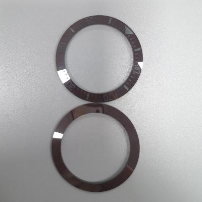 China Classic Watch Parts Brown High Quality Ceramic Watch Bezel Insert With Graduated Line Wholesale Fit For SKX007 SKX013 for sale