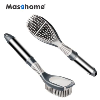 China Masthome 2021 New Design Sustainable TPR Stainless Durable Soft Dish Brush for sale