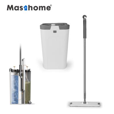 China Masthome Handle Flat Compression Broom Frame Cleaner Easy Clean Aluminum Floor Broom Cloth with Bucket and Cleaning Mop for sale