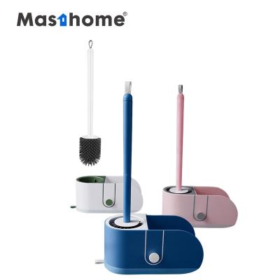 China Masthome New Design Sustainable Household With Durable Fashionable Round Bracket TPR Toilet With Toilet Brush Box for sale