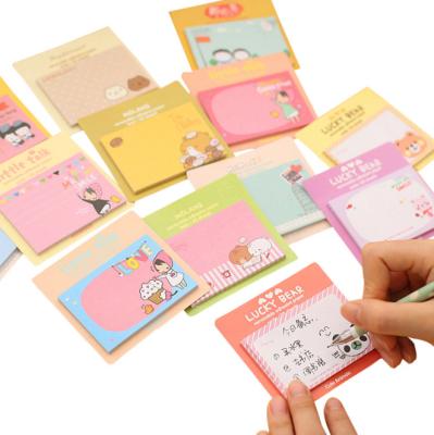 China Korean cute sticky note self-adhesive cartoon creative stationery memo pad N times sticky notes customized logo for sale