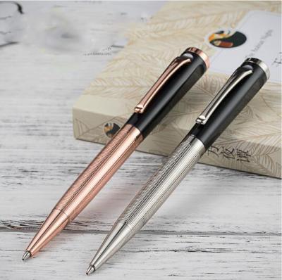 China Promotional Luxury Heavy Metal Ballpoint Pen Rotating Solid Metal Pen Ballpoint Pen For Business Gift for sale