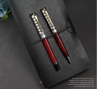 China Felt pen metal detector pen wood grain pen promotion rosewooden metal roller pen for sale