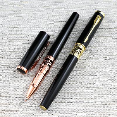 China Promotion\Business\School Stationery 2020\Office Business New Customize Hollowed Metal Pen Black Rose Decorative Gold Roller Marked Pens for sale