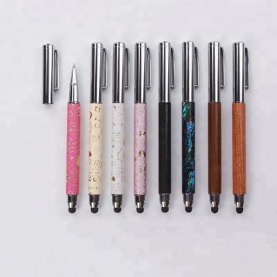 China Promotional Empty Pen DIY Kits Making Pen As Fiber Leather Cork Customer Design Carbon Pearl Shell Barrel Wooden Trackball Pen for sale