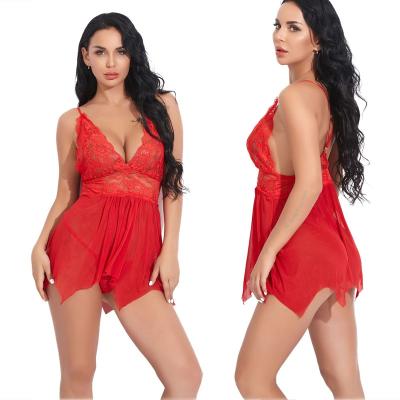 China New Style Spandex See See Through Sexy Babydoll Teddy Red Hot Sexy Babydoll Women Lingerie Underwear for sale