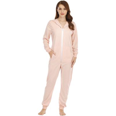 China New Style Winter Autumn Sleepwear Panda Print One Piece Adult Woman Onesie Pajamas Thermal Overalls With Hoodie for sale