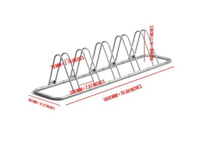 Cina Banco di mostra tubolare della bicicletta dell'acciaio cinque, scaffale di parcheggio del pavimento in vendita