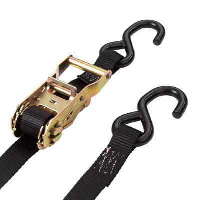 China Polyester Chains Adjustable Bon-N-Tight Extension Ratchet Strap Handle With Rubber Coated Metal Hook for sale