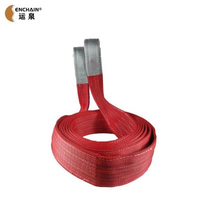 China High Tenacity EN1492-12 Ply Polyester Lifting Sling Webbing Flat Sling With Heavy Duty Reinforced 1T/2T/3T/4T/5T Sling for sale