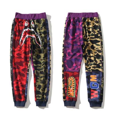 China Bape Shark WGM High Quality QUICK DRY Unisex Sweatpants 19FW Camouflage Multi-Layer Splice Customized Casual Pants for sale