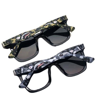 China Fashion sunglasses 2022 BAPE new style couples square sunglasses street style camouflage sunglasses three-dimensional shark frame large for sale