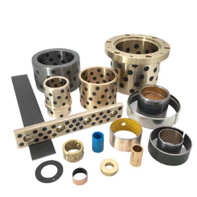 China Material of construction shops self-lubricating bearing oil-free bushing, used for water PTFE copper sleeve, brass bronze for sale