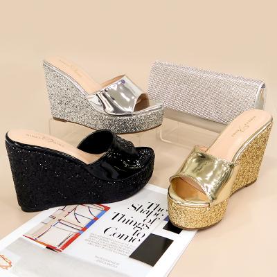 China 2021 Fashion Trend OEM Summer Women's Wedges High Platform Slip On Slipper Sandals Designer Shoes for sale