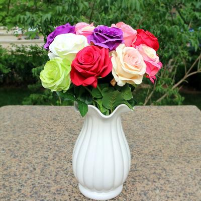 China Touch natural simulation flower decoration living room wedding simple rose flower for sale