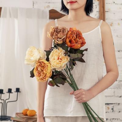 China Romantic Ted Bakerpure Peony Single Peony Christmas Flower High Quality Stem Artificial Flowers Peony For Wedding Living Room Decoration for sale