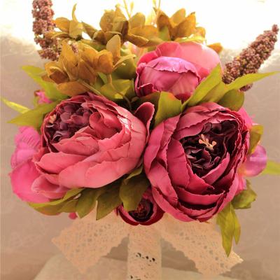 China Artificial Natural Touch Hydrangea Rose Flower Wedding Decoration Flower for sale