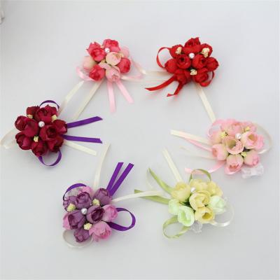 China Natural popular flower wrist corsage happy wedding decoration bridesmaids wrist flower for sale