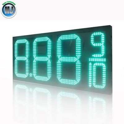 China Double Digit Outdoor 16inch Green Side Display RF/WIFI Outdoor Gas Station Remote Control LED Display Panel for sale