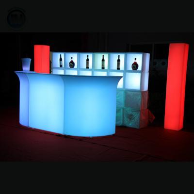 China Nightclub Multicolor Illuminated Bar Garden Outdoor Use Led Light Round Table With Wireless Control for sale