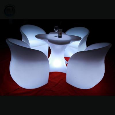 China Modern Nightclub Bar Garden Pool Use Illuminated Led Half Moon Tables / Half Round Table for sale