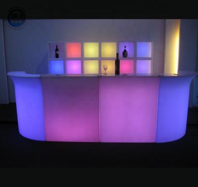 China Night Club Bar Furniture Hot Sale RGB Waterproof Luminous Rectangle Remote Control Table With Ice Bucket For Bar for sale