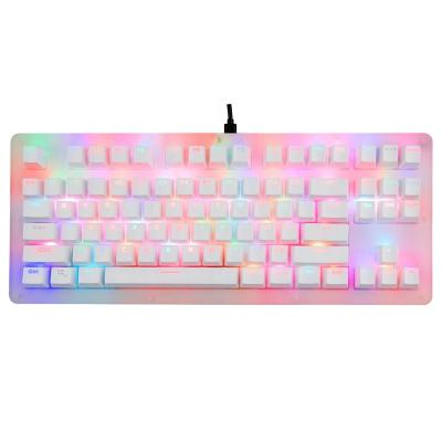 China Razeak Anti-Ghosting 87 Key Compact ABS Keytop RGB Light Type-C Interface Cable Mechanical Keyboard For Gaming for sale