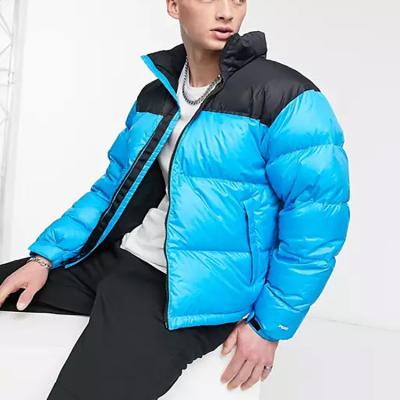 China OEM QUICK DRY Custom Winter Warm Two Tone Color Block Padded Bubble Down Stripper Jacket For Men for sale