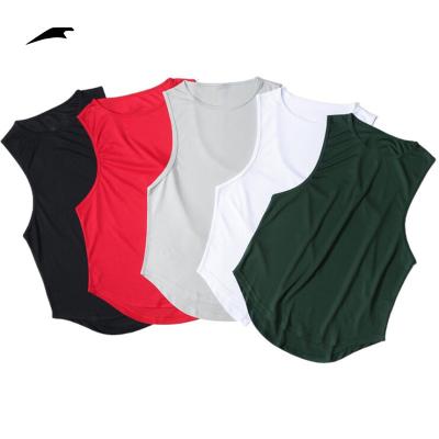 China QUICK DRY Mens Sports Beach Round Neck Top Solid Color Breathable Sleeveless Tops Summer Running Fitness Tops For Men's Clothing for sale