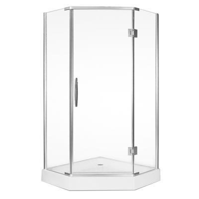 China Diamond Shape Modern Pivot Hinge Shower Rooms Glass Shower Enclosure With Frameless Design for sale