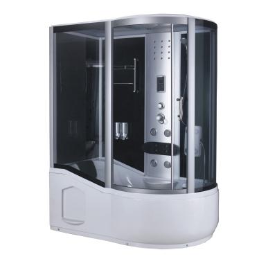 China Good quality modern popular steam shower room with tempered glass aluminum frame for one person with whirlpool for sale