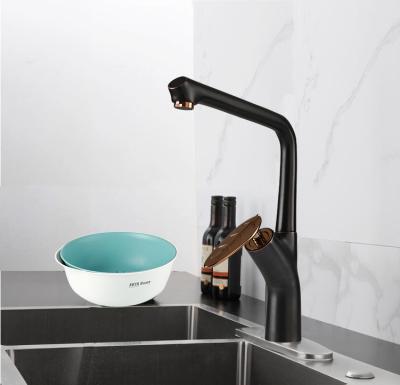 China Modern European Kaiping Factory Style Kitchen Sink Faucet Cold Water Single Handle Matte Black Gun Gray Brass Faucets for sale