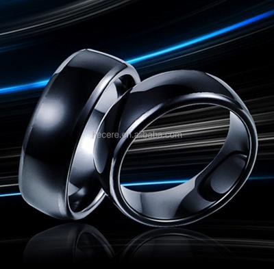 China Waterproof / waterproof ceramic material IC identification UID EM4305 chip NFC RFID smart nfc ceramic ring for sale