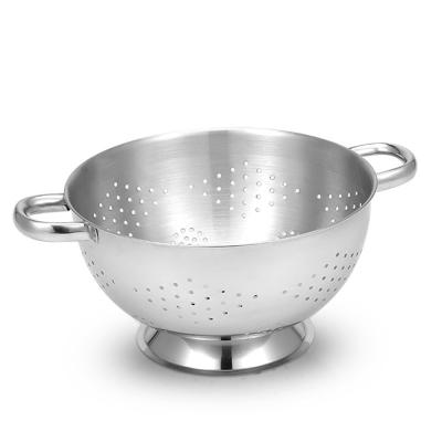 China 5 Quart 304 Stainless Steel Durable Heavy Duty Colander Strainer With Handles Heat Resistant Micro Perforated For Vegetables And Fruits for sale