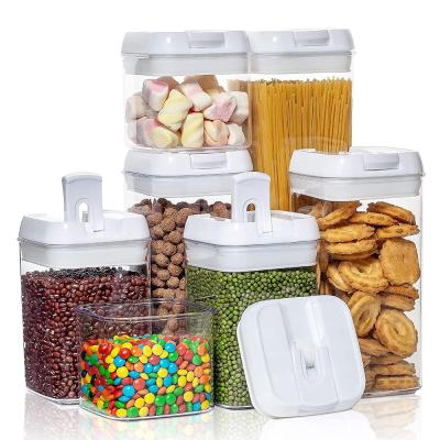 China 2021 Amazon Hot Sale Sustainable BPA Free Plastic Cereal Airtight Food Storage Containers Set For Kitchen Pantry Organization With Lids for sale