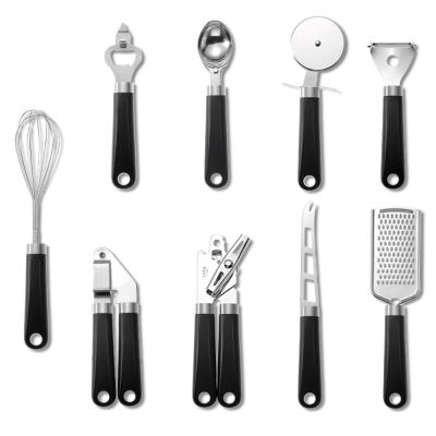 China Viable Wholesale Custom Professional Kitchen Tools High Quality Stainless Steel Instruments Accessories Set With Comfort Grip Handle for sale