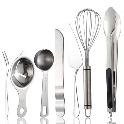 China Viable Wholesale Professional Kitchen Instruments Stainless Steel Makers Tools Kit Cake Bakery Knife Beater Cooking Tongs Accessories for sale