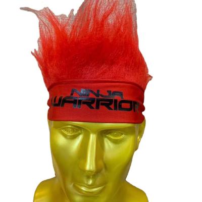 China COOLING AND ABSORBING SWED Custom Wig Headband For Team Sports Fans Crazy Hair for sale