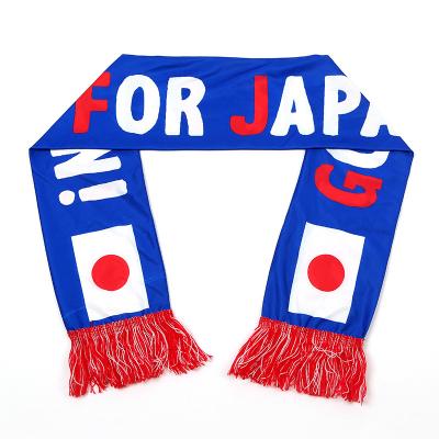 China High quality soft comfortable fast delivery football fans club 100% world acrylic custom jacquard knitted scarf for sale