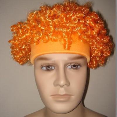 China Orange Polyester Hair Crazy Promotion For Football Team Sports Fan for sale