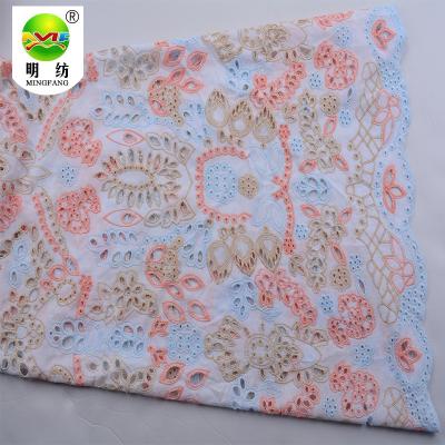 China Wholesale Anti-static 100% Cotton Eyelet Embroidery Lace Fabric for sale