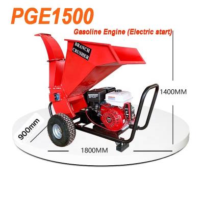 China Hot Selling PGE1500 Electric Shredder Start 15HP Small Wood Chipper Electric Hot Selling Home Use Movable Type for sale