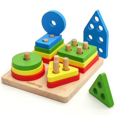 China Kids Wooden Sorting Stacking Toys Montessori Toys Wooden Blocks Wooden Toys For Children for sale