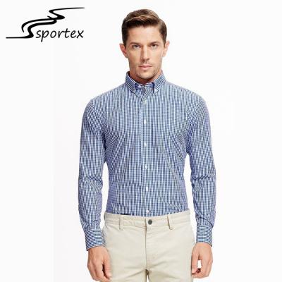 China Fashion Long Sleeve Mens Casual Dress Shirts Office Check Shirts Skin Friendly for sale