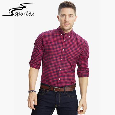 China Long Sleeve Slim Fit Cotton Shirts Washed Technics Anti Shrink Design for sale