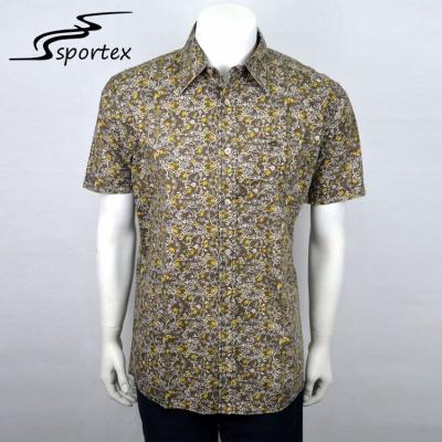 China Yarn Dyed Men'S Printed Casual Shirts , Fashion Casual Shirts Quick Dry for sale