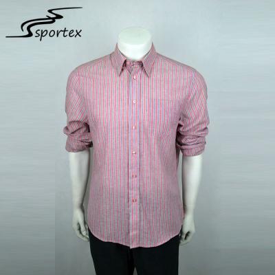 China Red And White Stripes Mens Outdoor Shirts 100% Cotton Materials High Grade for sale