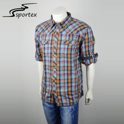 China Eco Friendly Mens Slim Fit Casual Shirts , Printed Casual Shirts 100% Cotton Checked for sale